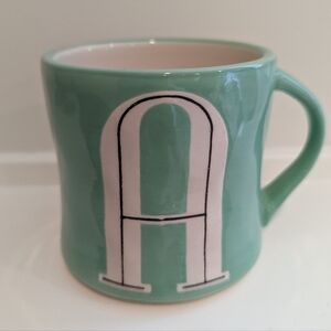 Teal Monogram Mug with Letter A